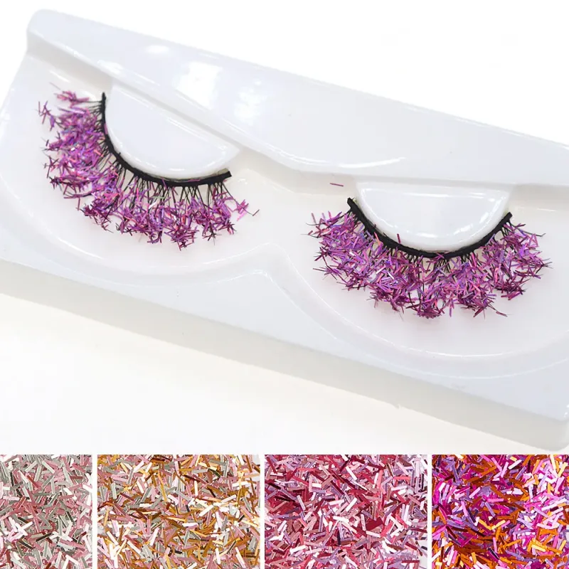 Λευκές βλεφαρίδες Cosplay Μακιγιάζ Natural Long Cross Strip Fase Eye Lashes