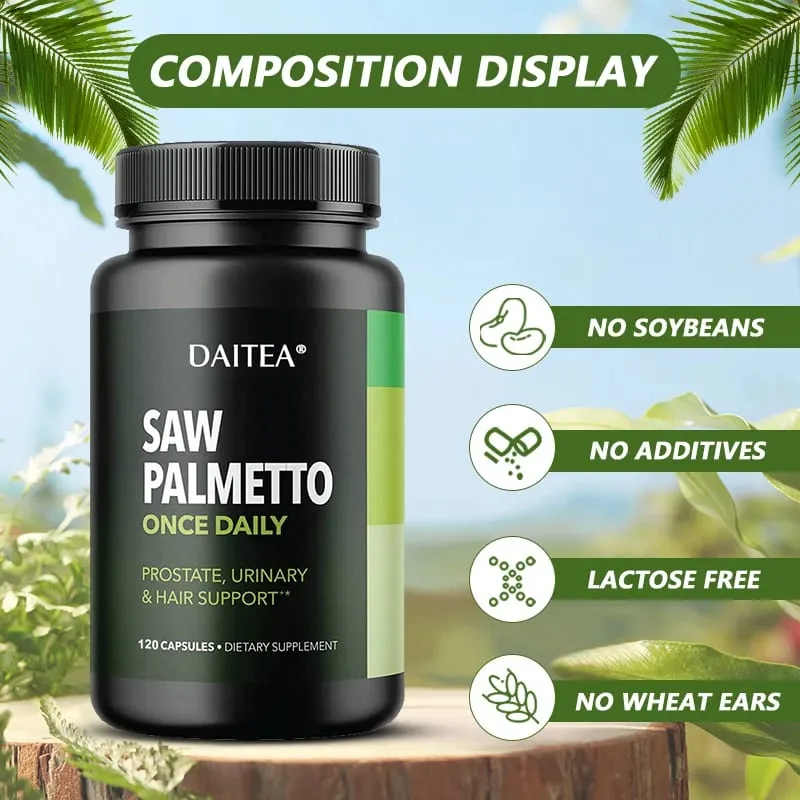 Daitea Saw Palm Capsule Συμπλήρωμα για την υγεία του προστάτη Υποστήριξη για την υγεία του ουροποιητικού συστήματος Υποστήριξη για την υγεία της ουροδόχου κύστης Προώθηση της ανάπτυξης των μαλλιών — image 2