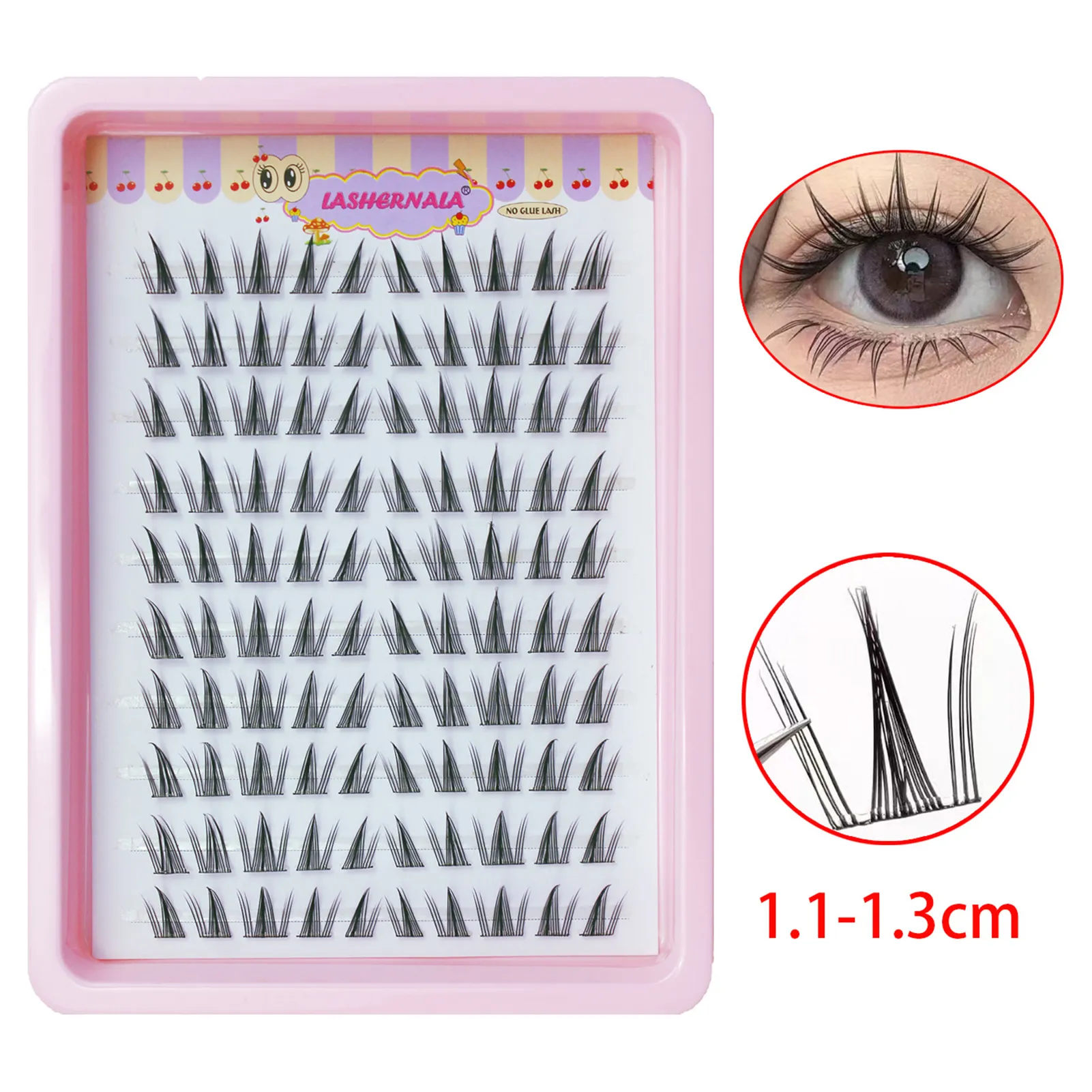 10 σειρές Cat Eye Single Cluster Fake Βλεφαρίδες Φυσικό μακιγιάζ Cosplay Ψεύτικες βλεφαρίδες Αυτοκόλλητο Φυσικό Wispy Lash Extension — image 6