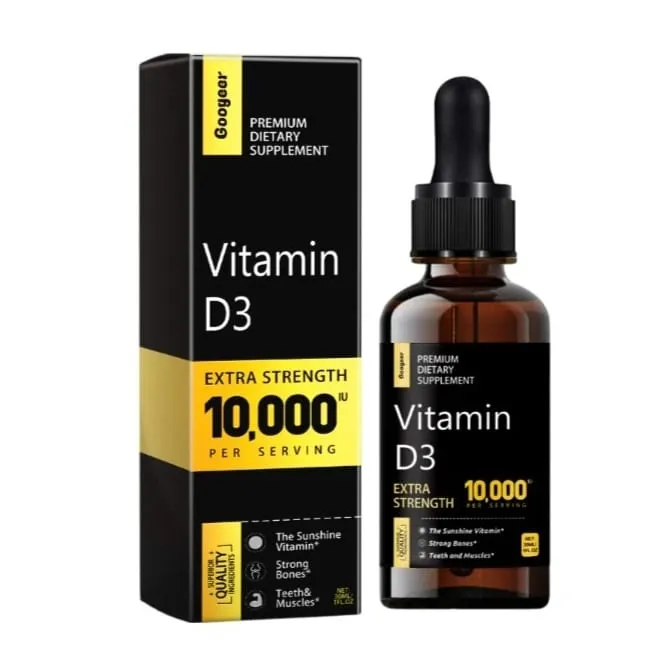 Υγρό βιταμίνης D 10 000 IU Extra Strength που απορροφάται γρήγορα Υποστηρίζει γερά οστά με βιταμίνη C και ασβέστιο 30 ML Net
