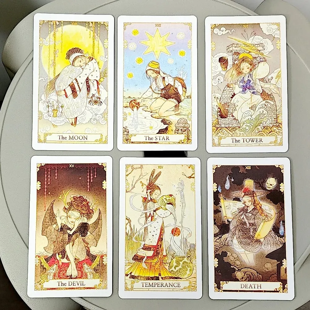10.3*6cm Fantasy of Korea Tarot Deck 78 Pcs Tarot Cards Drawing Inspiration From Fairy Tales Legends and Folk Stories — image 4