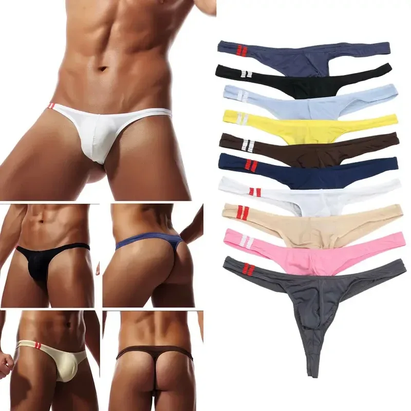 Men's Thongs G String Sexy Gay Sissy Underwear Briefs Man Jockstrap T Back Underpants Penis Pouch Breathable Panties — image 2