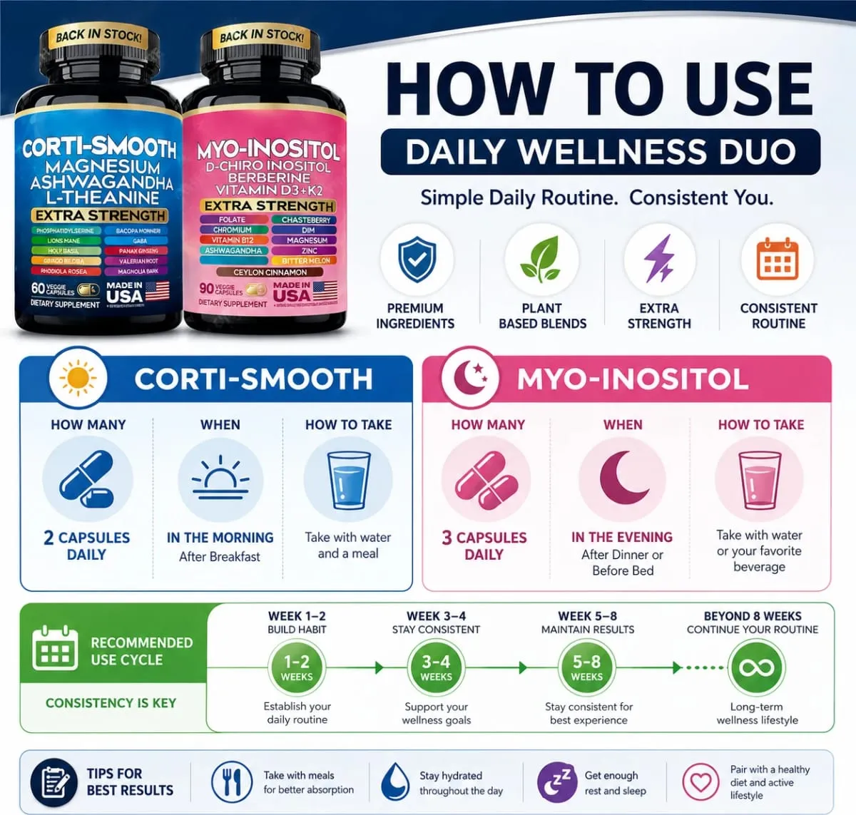 Cortisol & Myo-Inositol Supplement Bundle Soothe & Smooth Bundle 13-in-1 Cortisol Balance Magnesium Ashwagandha L-Theanine — image 6