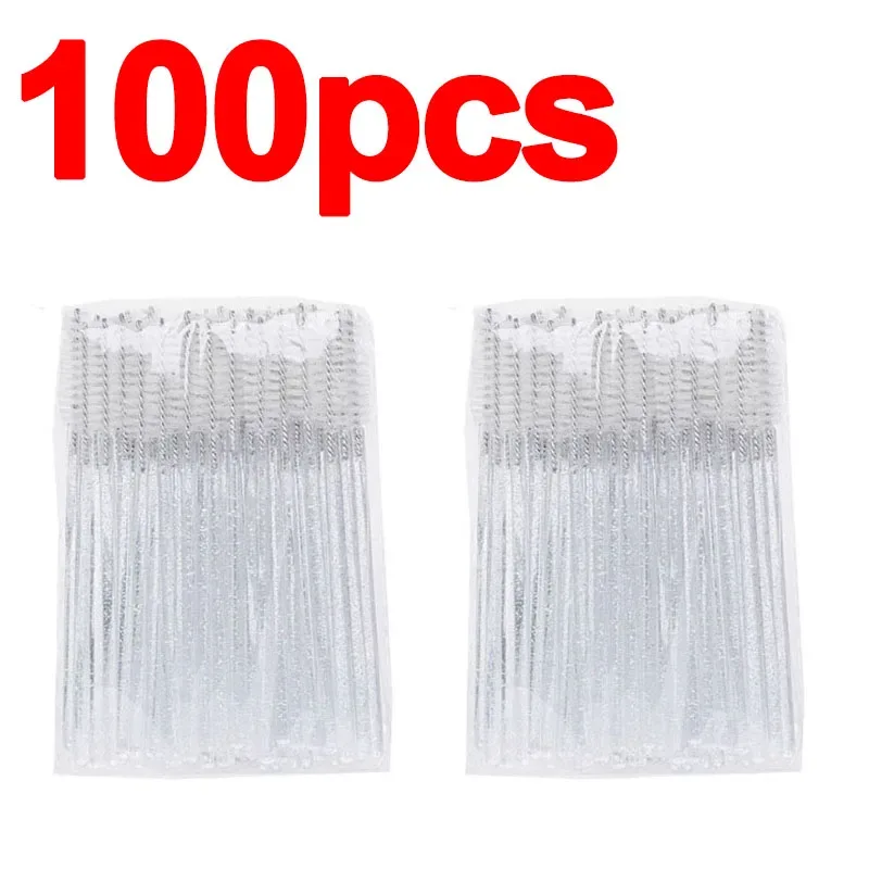 Νέο 50/100 τμχ Microbrush for Eyelashes Brush Crystal Spoolie Brushes Brown Comb Makeup Beauty Tool for Eyelashes HZS24 — image 14