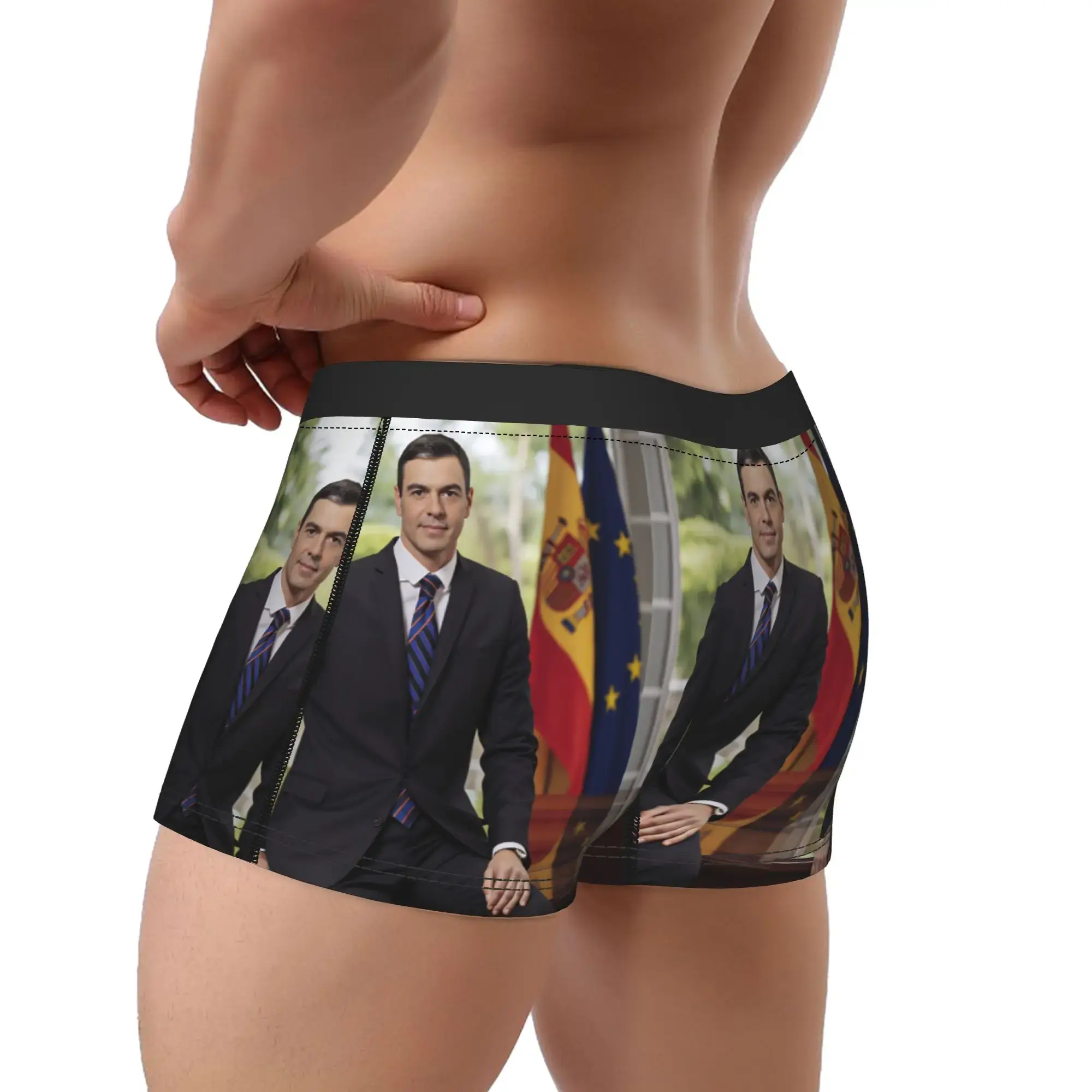 Pedro Sanchez Underwear Printing Trunk Hot Sale Men's Panties Novelty Boxer Brief Birthday Gift — image 3