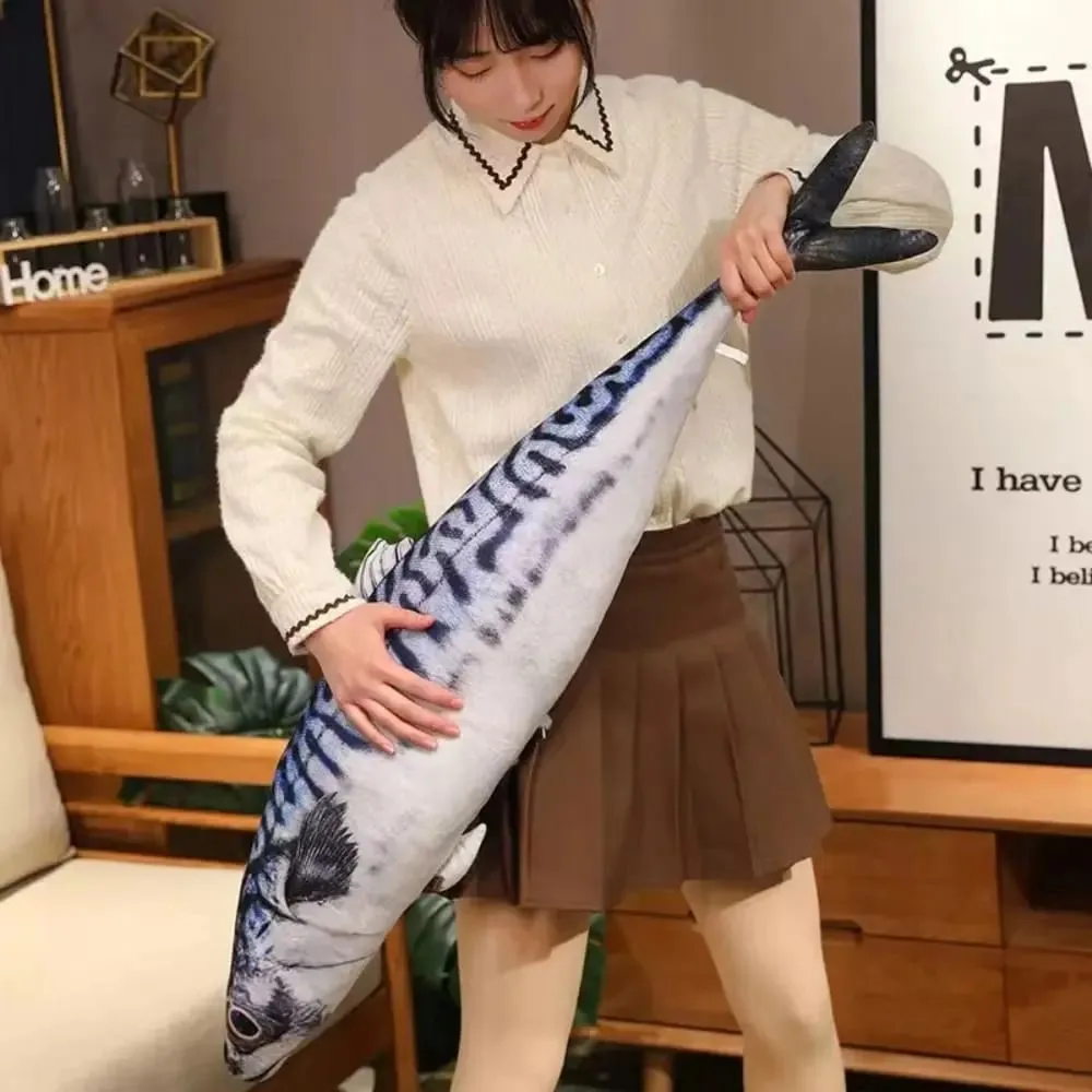 PP Cotton Simulation Sea Fish Stuffed Soft Sea Fish Stuffed Saury Salmon Fish Sleeping Μαξιλάρι για κορίτσια Χριστουγεννιάτικο δώρο — image 5