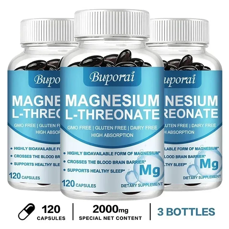 Magnesium L Threonate - Focus and Memory Enhancer Supports Nerve Function Muscle Strength Bone and Joint HealthSupplements