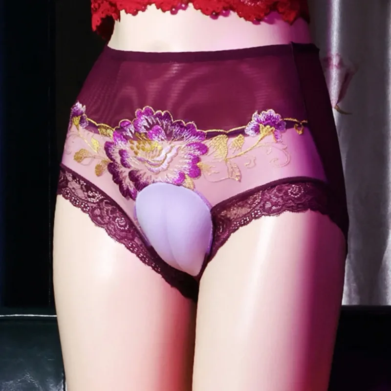 Fashion Hot Stylish Briefs Underwears White Black Crossdress Hiding Gaff Panties Men Polyester Purple Royal Blue — image 11