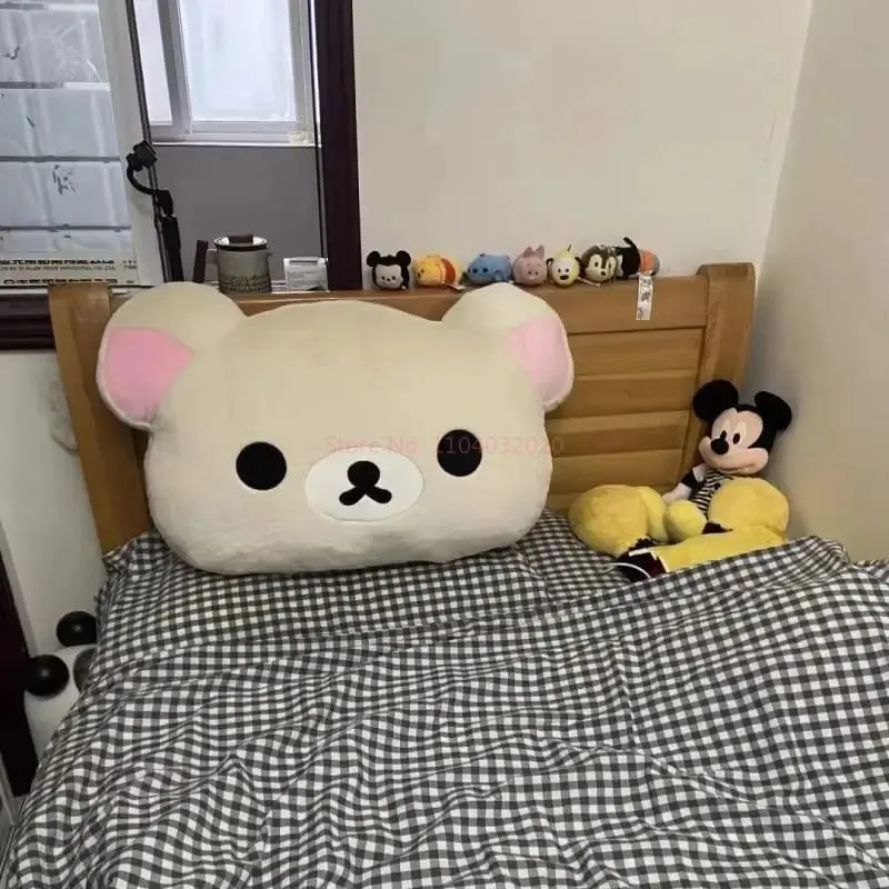 Χαριτωμένο βελούδινο παιχνίδι Rilakkuma Στήριγμα πλάτης Αποσπώμενο κάλυμμα δίπλα στο κρεβάτι Μεγάλο μαξιλάρι που πλένεται Δώρα μαξιλαριού ύπνου