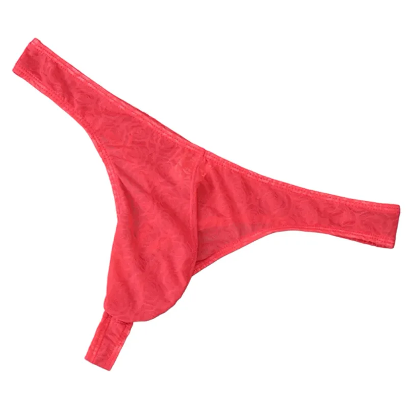 Lelaki Lace Jacquard G-string Seluar Dalam Tinggi Meregangkan Kantung Besar Thong Seluar Dalam Gay Seksi Erotik Seluar Dalam T-belakang — image 2