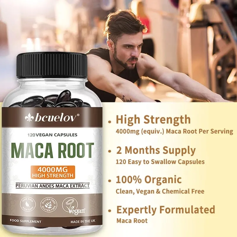Organic Maca Root 4000mg Per Serving Natural Energy Supplement Peruvian Maca for Men & Women Non-GMO Gluten-Free