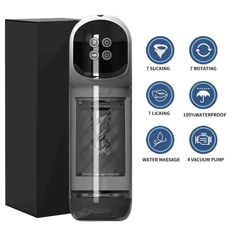 Masturbador masculino giratorio de empuje automático, para lamer Stroker, chupar, mamada, 100%, bomba de pene impermeable, Juguetes sexuales para adultos para hombres