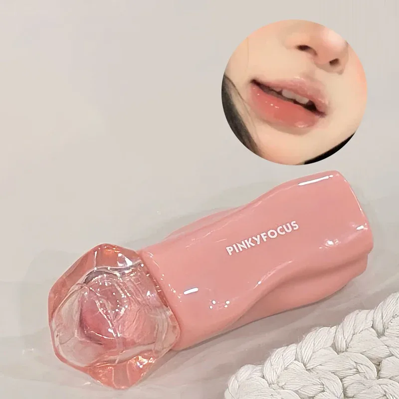 Pinkyfocus Lipstick Glossy Mirror Lip Gloss Moisturizing Hydrating Juicy Nude Lip Tint LongLasting Daily Natural Makeup Lipstick