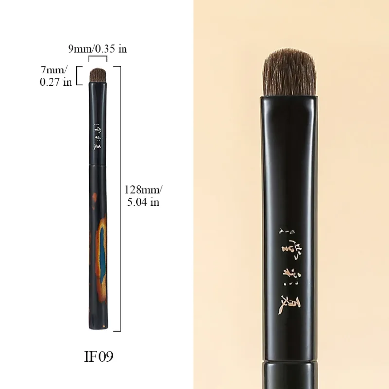 Macio misturado sable lynx cabra cabelo artesanal escova de maquiagem sombra de olho mistura escova luxo laca chinesa lidar com pincéis de maquiagem