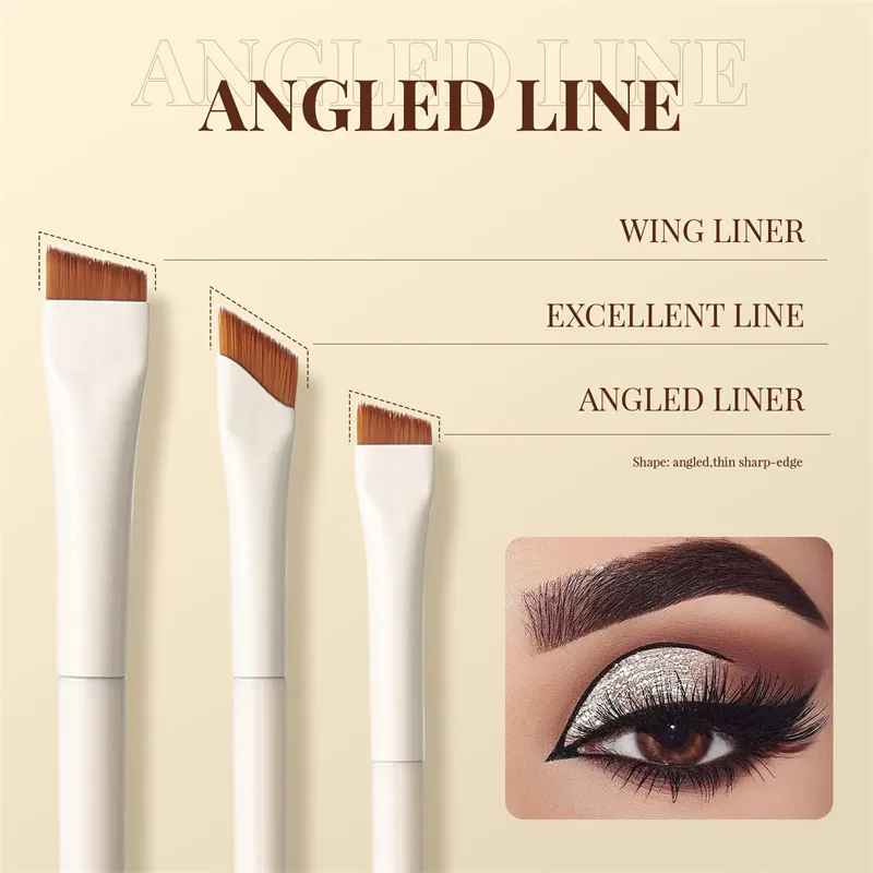 1/3/7/9 τεμ. White Upgrade Blade Eyeliner Brush Πινέλα μακιγιάζ ματιών Σετ εξαιρετικά λεπτή λεπτή γωνία επίπεδη βούρτσα φρυδιών ακριβής λεπτομέρεια — image 3