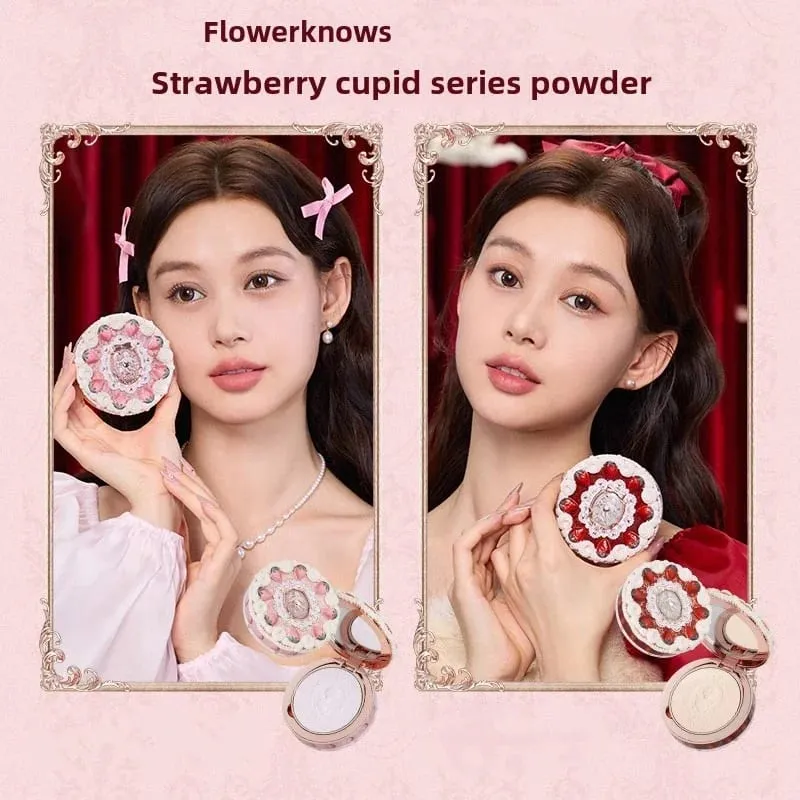 Flower Knows Strawberry Cupid Box Συλλογή Μακιγιάζ Σετ Καλλυντικά Πλήρες σετ Παλέτα Pressed Powder Blush Lipstick Κουτί δώρου — image 5