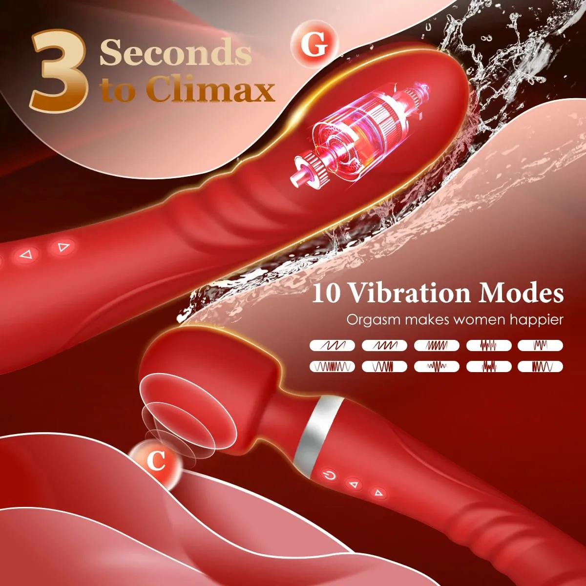 Διπλός δονητής για γυναίκες Dildos AV Magic Wand G Spot Clit Stimulator Κόλπος μασάζ Αυνανιστές Παιχνίδια σεξ ενηλίκων για ζευγάρι 18+ — image 2