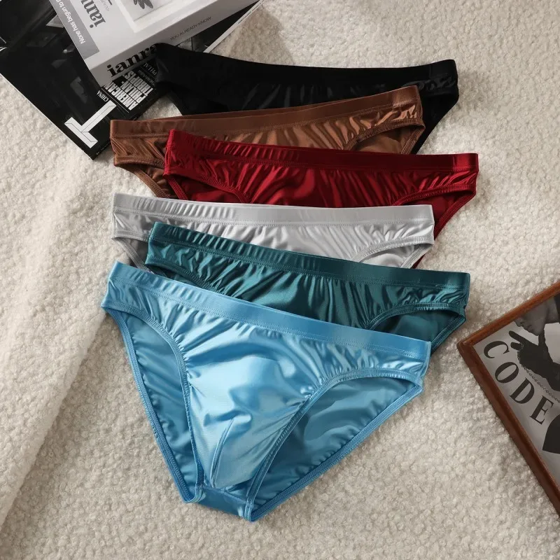 Men Solid Briefs Underwear Man Sexy Glossy Underpants Cuecas Calzoncillos Ropa Interior Hombre Slips Male Pouch Panties — image 11