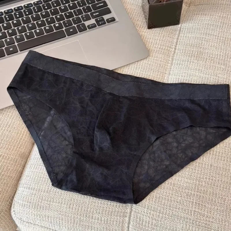 Underpants 3D Bulge Pouch Men's Underwear Lingerie Transparent Mesh Panties Low Waist Thin Triangle Panties Men — image 11