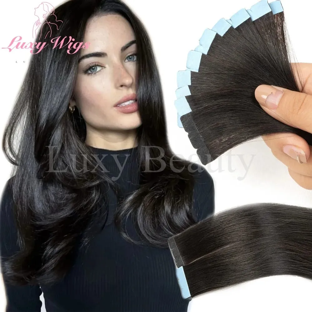 Highlights Καφέ Μίνι Ταινία σε Ανθρώπινα Μαλλιά Extensions Φυσικό Μαύρο Ξανθό Αόρατη Μίνι Ταινία διπλής όψης χωρίς ραφή στα μαλλιά 10τμχ