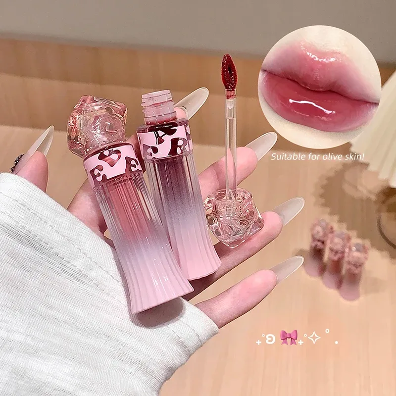 Gege Bear Water Light Lip Llaze Σετ Mirror Lipstick Lip Gloss Ενυδατικό Ενυδατικό μακράς διαρκείας Δώρο για τον εραστή