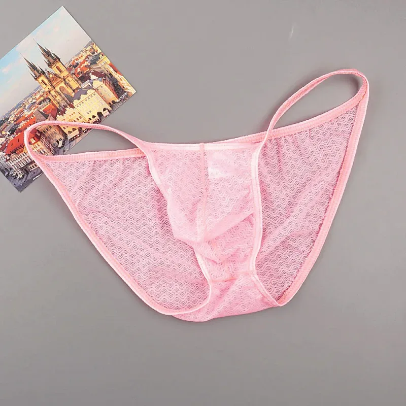 Ultra Thin Strap Mesh Nylon Briefs for Men Bulge Pouch Low Rise Breathable Male Underwear Sexy Plus Size Panties S-XL — image 18