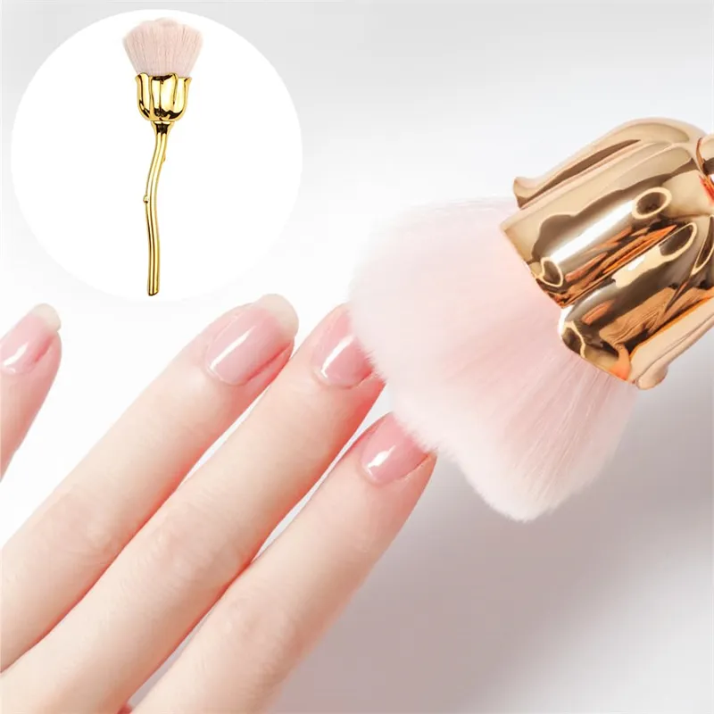 Pincel de maquiagem em formato de flor de rosa, redondo, pó solto, manicure, polimento de unhas, remoção de poeira, ferramentas de maquiagem de beleza