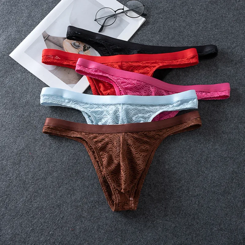 Men Thongs Briefs Jacquard Sheer Men's Underwear Sexy Accessories Hot Low Rise Pouch Very Hot Lingerie Breathable Underpants 3256810404028463 — image 7