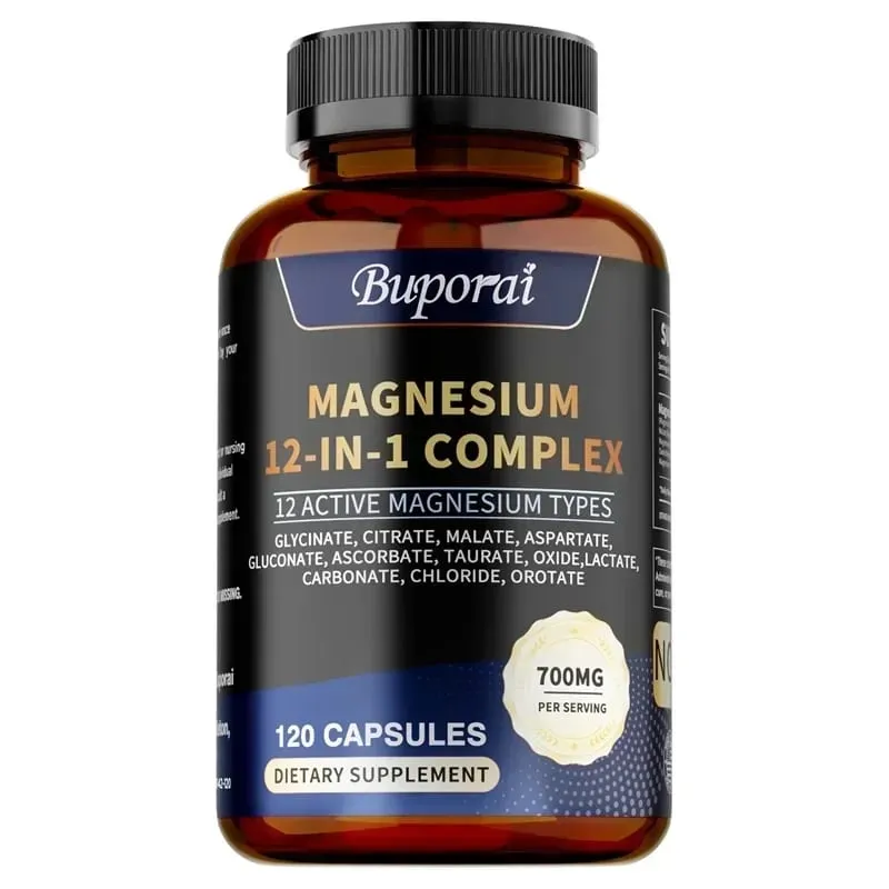 Magnesium Complex Capsules - Supports Bone Digestive and Sleep Health Relieves Leg Cramps Soothes Nerves and Boosts Energy