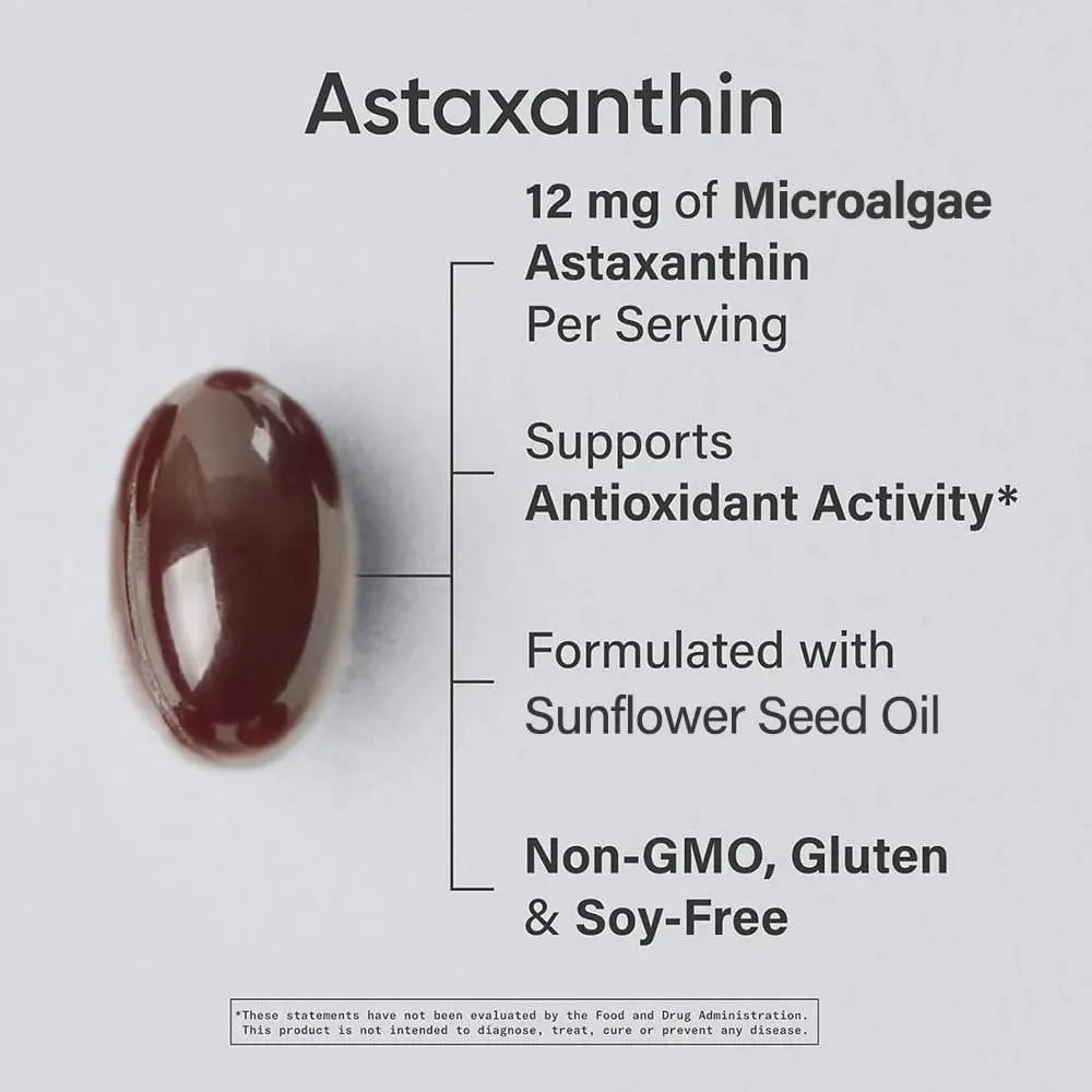 Astaxanthin 12mg Premium Astaxanthin Antioxidant Supplements | Támogatja a szemízületek belső keringését, bőr egészsége | Barnulás