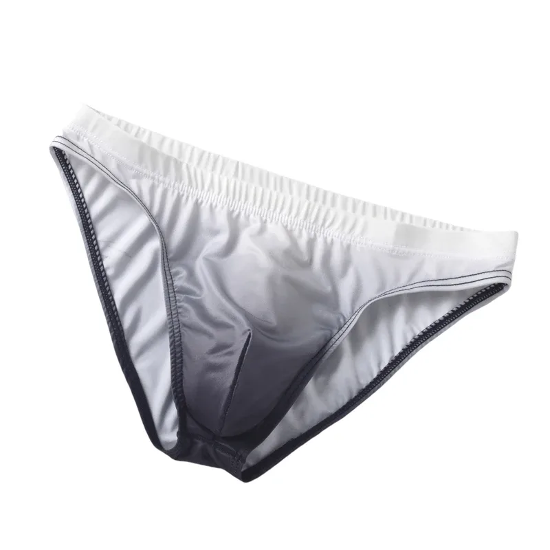 Ice Silk Mens Briefs Underwear With Gradient Color Pouch Breathable Sexy Bikini Slips Low Waist Male Butt-lifting Panties Cuecas — image 10