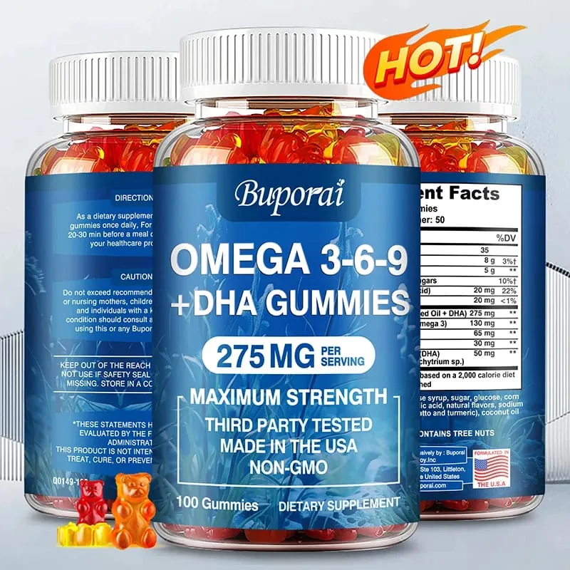 Omega 3 6 9 + DHA gumicukor - Az agy egészsége javítja a koncentrációt Memória javítja a vérkeringést a szem támogatása — image 2