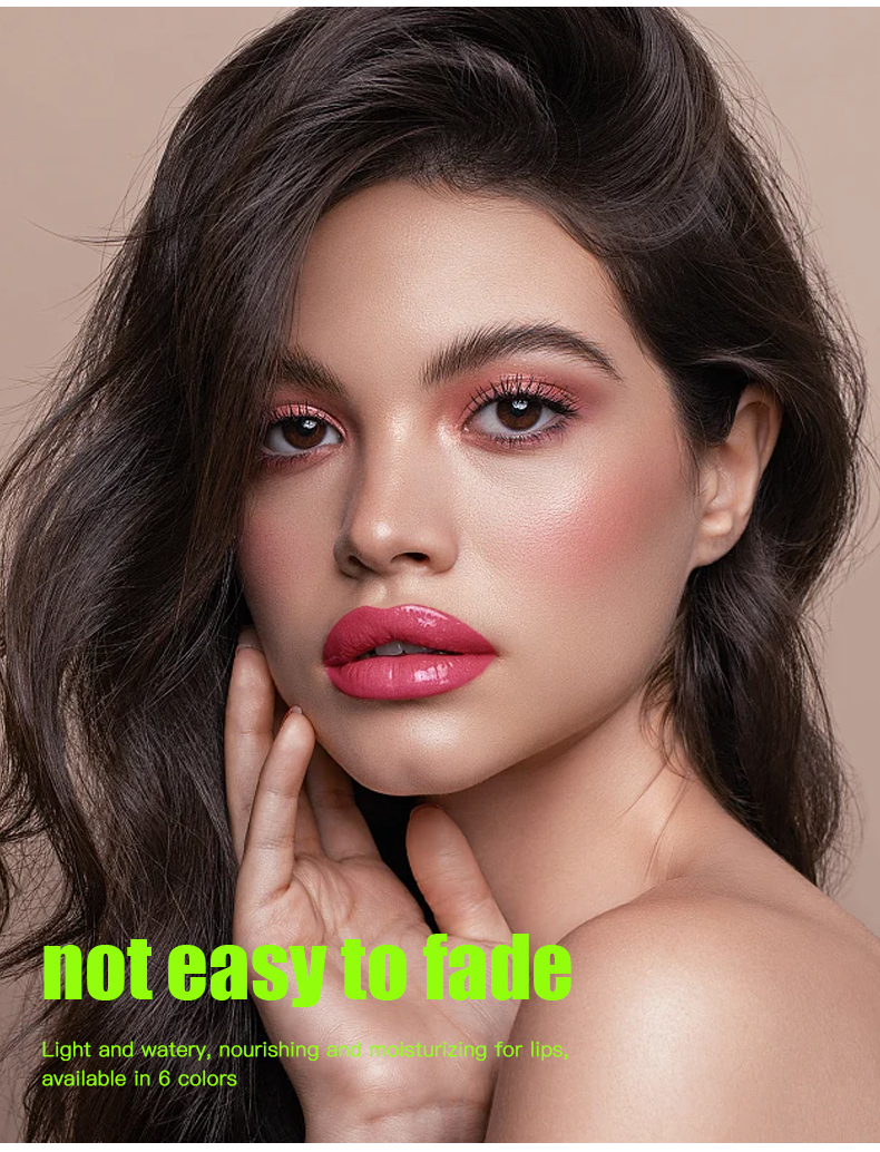 6-τόνων ενυδατικό lip gloss φωτεινό λάδι lip gloss ενυδατικό διαφανές υγρό lip gloss φυσικό lip gloss make lip — image 4
