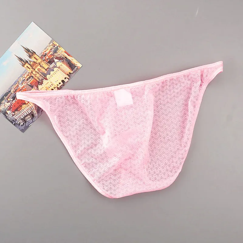 Ultra Thin Strap Mesh Nylon Briefs for Men Bulge Pouch Low Rise Breathable Male Underwear Sexy Plus Size Panties S-XL — image 4