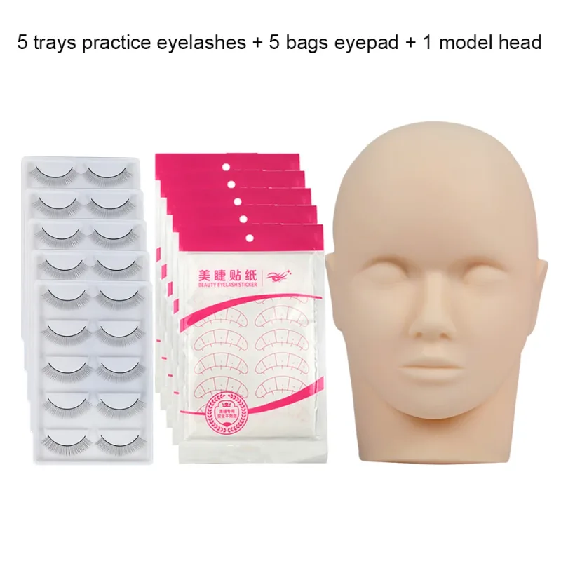 Χονδρική τιμή Εξάσκηση Lashing Eyelashes Mannequin Head Σετ εκπαίδευσης για αρχάριους Καλλυντικά Eye Lash Extension Supplies Mannequin