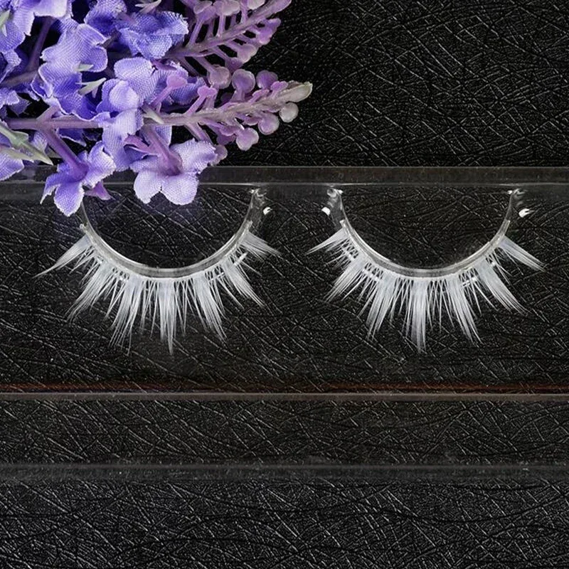 Λευκές βλεφαρίδες Cosplay Μακιγιάζ Natural Long Cross Strip Fase Eye Lashes