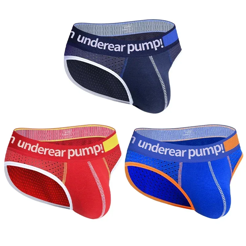 Men's Low Waist Slimming Mesh Briefs U Convex Pouch Elastic Waistband Breathable Colorful Jockstrap Underwear — image 42