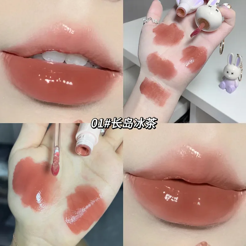 Cute Rabbit Mirror Lip Glaze Keychain Lipstick Αδιάβροχο Lip Gloss μακράς διαρκείας Αντικολλητικό Cup Γυναικείο Lip Glaze Cosmetic 6 Χρώματα — image 10
