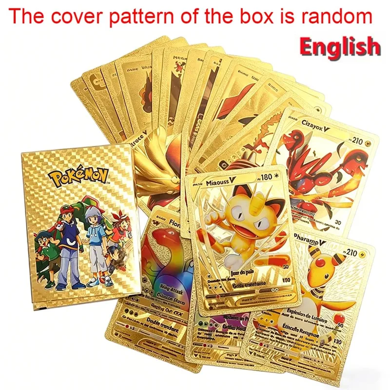 55 τεμάχια Pokemon Cards Vmax GX Gold Foil Flash Box Party Διαδραστικό παιχνίδι Αγγλικά Ισπανικά Πολύχρωμο Παιχνίδι Συλλογή Κάρτας Δώρο — image 7