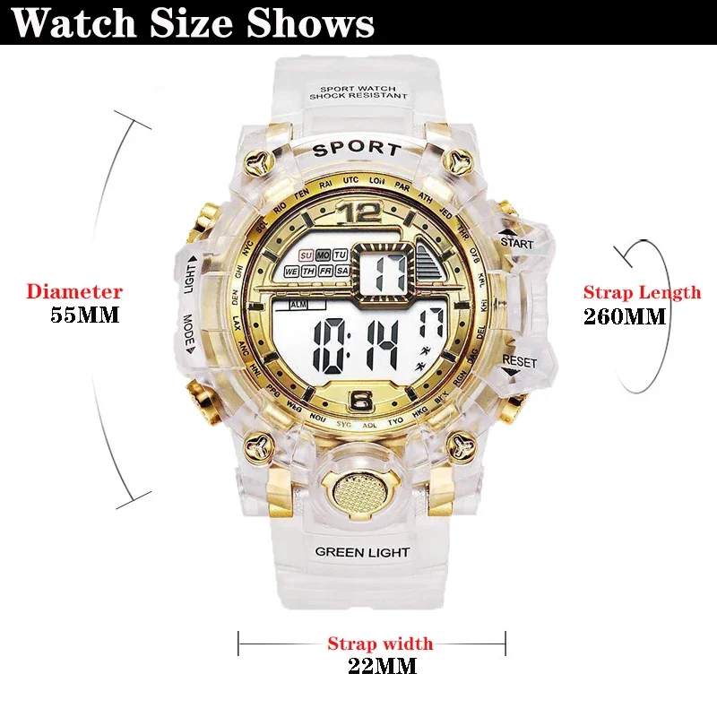 Waterproof Men Sport Watch Men's LED Digital Watches Luminous For Man Student Date Army Military Clock Relogio Masculino