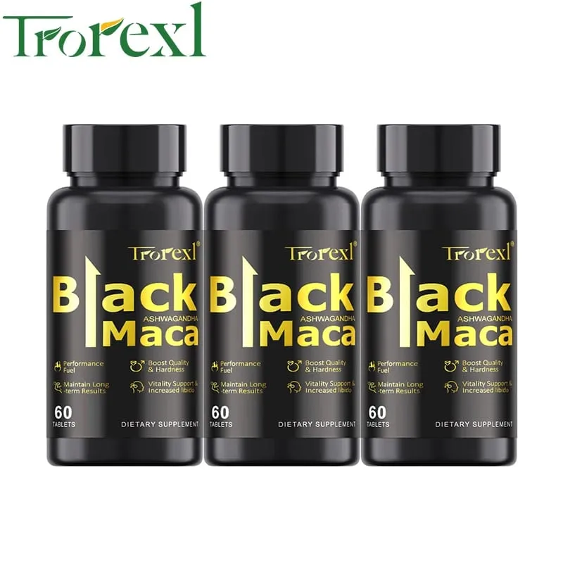 Organic Black Maca Pills 60 Tablets Ανδρικό συμπλήρωμα ενίσχυσης Βελτιώνει το μέγεθος Η αντοχή προάγει την υγιή ενέργεια