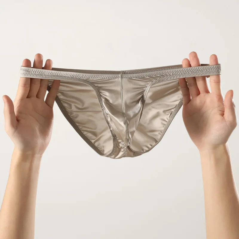 Men's Low Rise Gym Briefs Smooth Satin Sport Training Underwear Bodybuilding Ultra Thin Quick Dry Fitness Workout Butt-lifting — image 13