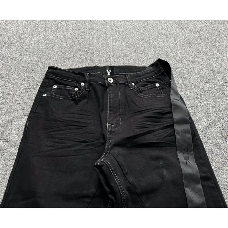 Ανδρικό τζιν παντελόνι High Street RO Ανδρικό 24SS Basic ελαστική μαύρη κορδέλα Loose Flared Streetwear Casual Jeans Παντελόνι Ανδρικά Ρούχα — image 4