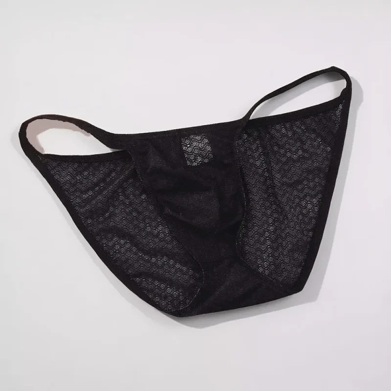 Ultra Thin Strap Mesh Nylon Briefs for Men Bulge Pouch Low Rise Breathable Male Underwear Sexy Plus Size Panties S-XL — image 2