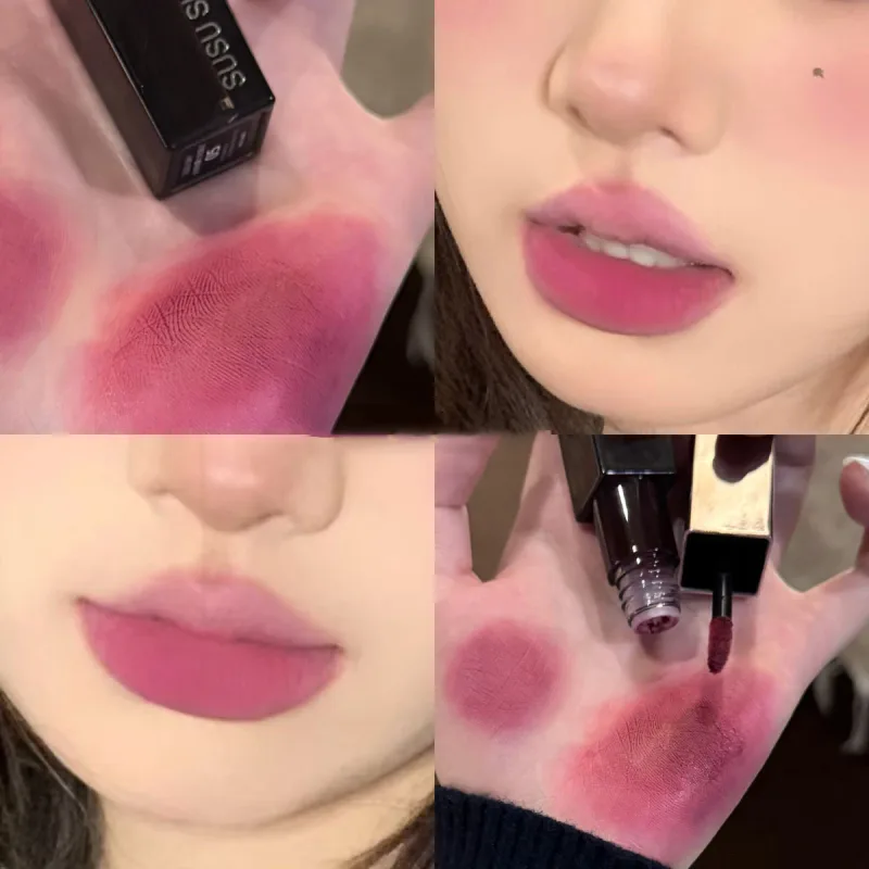Αδιάβροχο Punk Gothic ματ μαύρο κραγιόν Μωβ Lipgloss Μακιγιάζ Mousse Lip Mud Σκούρο κόκκινο καφέ Κραγιόν Αντικολλητικό Cup Lip Tint — image 11