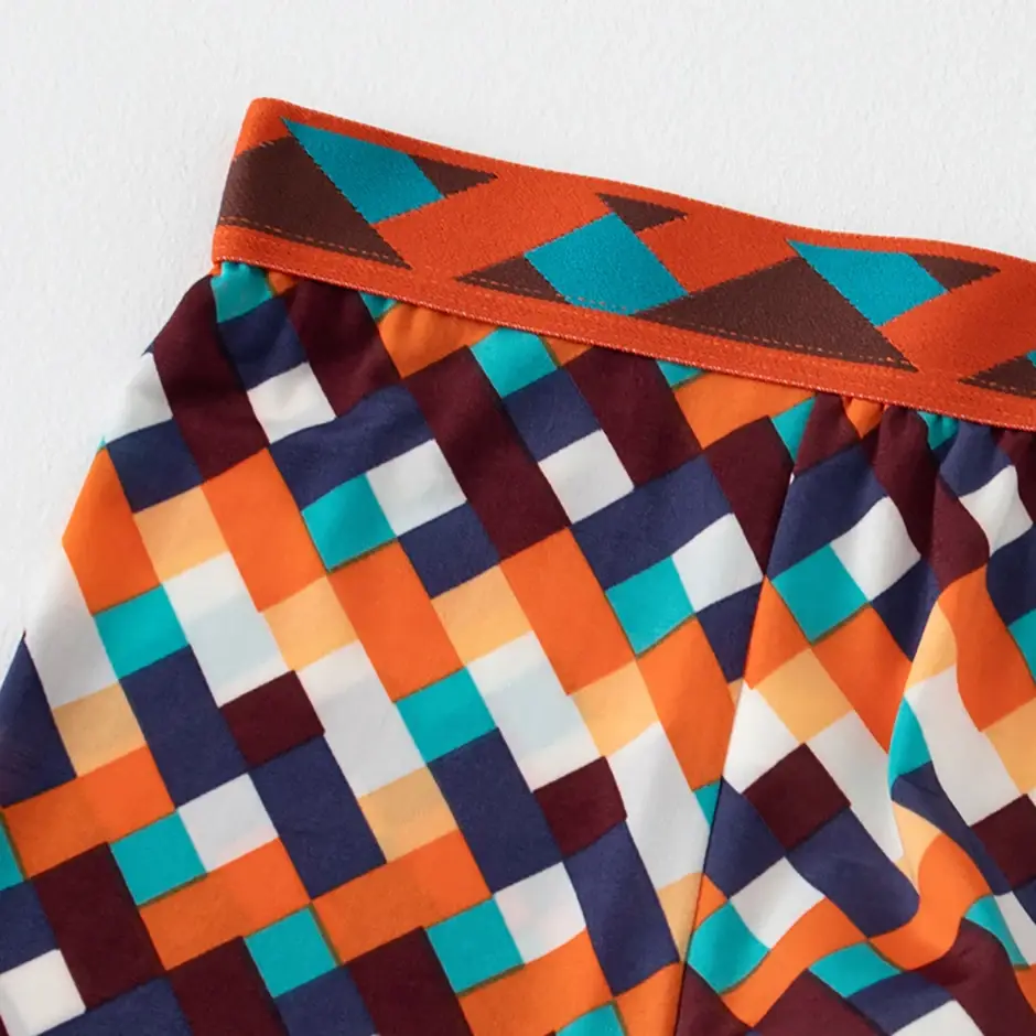 Boxer décontracté à motifs colorés pour hommes, sous-vêtements amples et confortables, surdimensionnés, taille élastique, 4/5 pièces — image 8