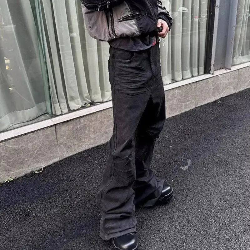 Y2K Washed Jeans Gothic Vintage Micro Flared με μεσαία μέση με φερμουάρ Παντελόνι Γυναικεία Ανδρικά ρούχα Streetwear Υψηλής ποιότητας design Sense παντελόνι — image 5