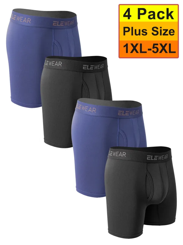 4 Pack Men Underwear With Opening Breathable Mens Boxershorts Men's Panties Underpants Plus Size 1XL-5XL Fashion Boxers Brief — image 4