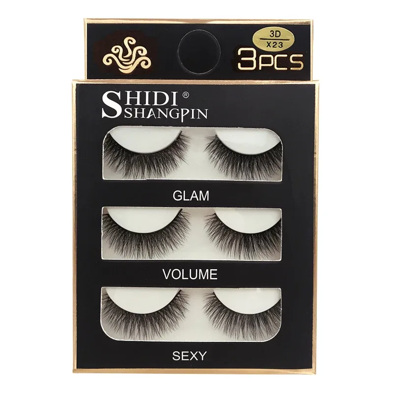 Faux Cils 3 זוגות ריסים מלאכותיים טבעיים ארוכים 3D מינק ריסי מינק רכים רכים מלוכלכים בעבודת יד ריסים מזויפים כלי איפור עיניים Maquiagem — image 16