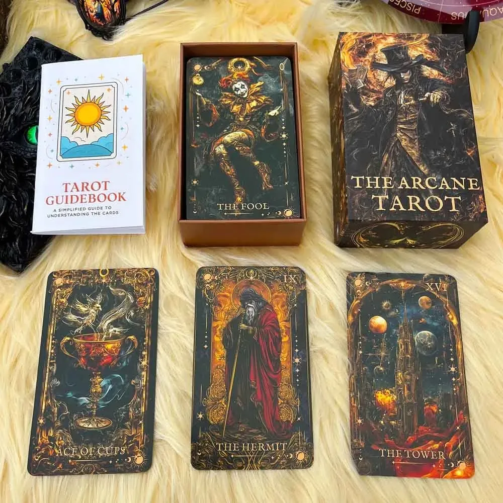 78Pcs Magic Arcana Tarot Deck 13x8cm Traditional Play Unlock Inner Fire Includes Paper Instructions Card Game Set — image 3